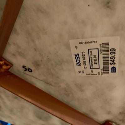 LOT 39 L: Set of 2 Circular Marble Top Tables w/ Metal Bases