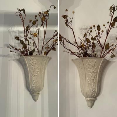 LOT 41D: Pair of Lenox Masterpiece Wall Vases