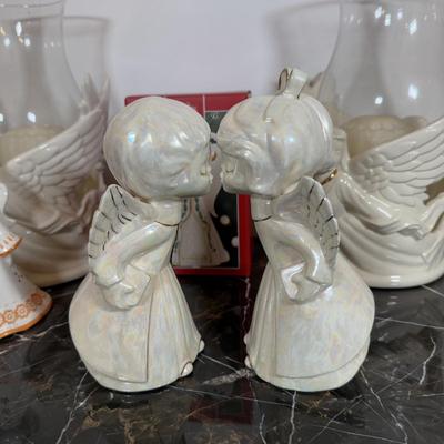 LOT 43D: Angel Home Decor - Lenox Holiday Angel Bell w/ Box, Waterford Crystal Ornaments, Willow Tree & More