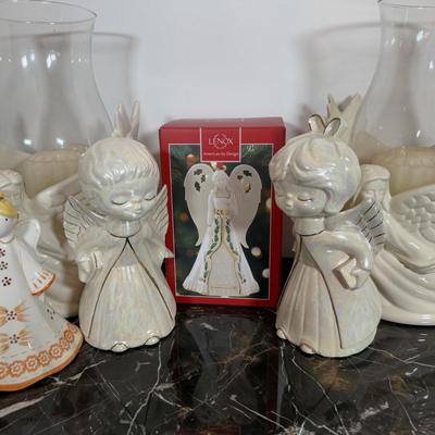 LOT 43D: Angel Home Decor - Lenox Holiday Angel Bell w/ Box, Waterford Crystal Ornaments, Willow Tree & More