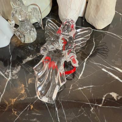 LOT 43D: Angel Home Decor - Lenox Holiday Angel Bell w/ Box, Waterford Crystal Ornaments, Willow Tree & More