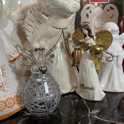 LOT 43D: Angel Home Decor - Lenox Holiday Angel Bell w/ Box, Waterford Crystal Ornaments, Willow Tree & More