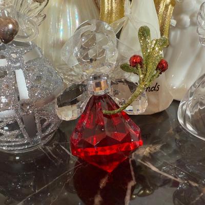 LOT 43D: Angel Home Decor - Lenox Holiday Angel Bell w/ Box, Waterford Crystal Ornaments, Willow Tree & More
