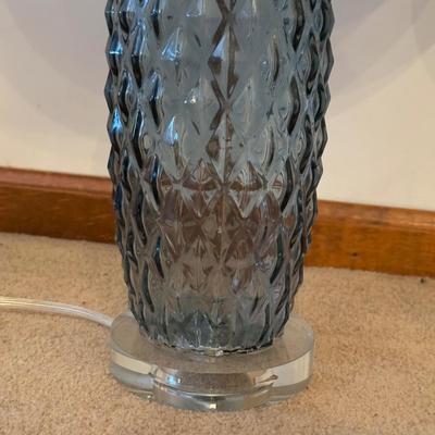 LOT 49F: Pair of Light Blue Glass Base Lamps