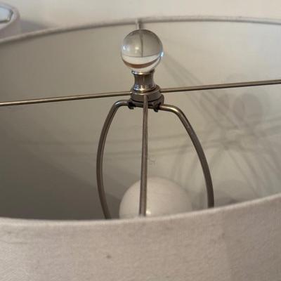 LOT 49F: Pair of Light Blue Glass Base Lamps