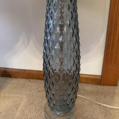 LOT 49F: Pair of Light Blue Glass Base Lamps