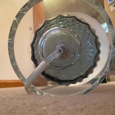 LOT 49F: Pair of Light Blue Glass Base Lamps