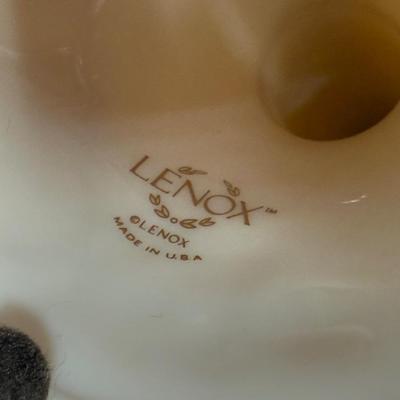 LOT 52D: Lenox Collection - Woodland S&P, Dog w/ Football, Narcissus Flower Vase, Candle Sticks & Animal Set