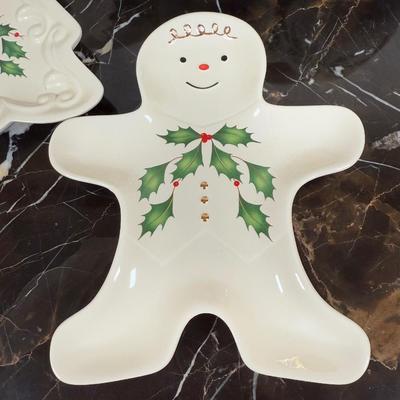 LOT 53D: Lenox Holiday Hostess Dish, Special Plate, Say it With Silk Cups, Holly Bowls & Shaped Treat Trays