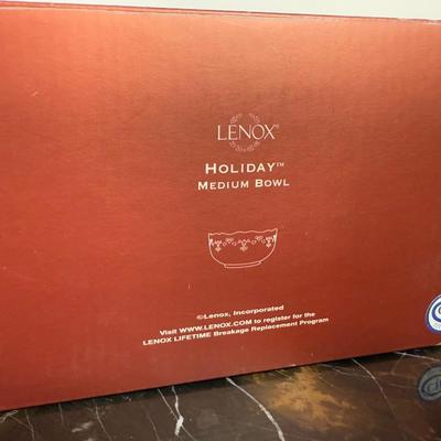 LOT 53D: Lenox Holiday Hostess Dish, Special Plate, Say it With Silk Cups, Holly Bowls & Shaped Treat Trays