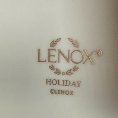 LOT 53D: Lenox Holiday Hostess Dish, Special Plate, Say it With Silk Cups, Holly Bowls & Shaped Treat Trays
