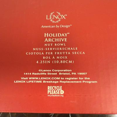 LOT 53D: Lenox Holiday Hostess Dish, Special Plate, Say it With Silk Cups, Holly Bowls & Shaped Treat Trays