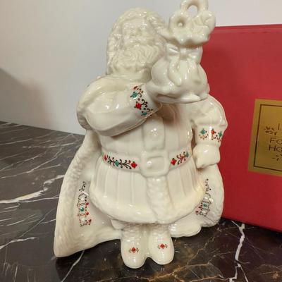 LOT 55F: Lenox China Jewels w/ Boxes - Santa Bearing Gifts & Santa w/ Bear