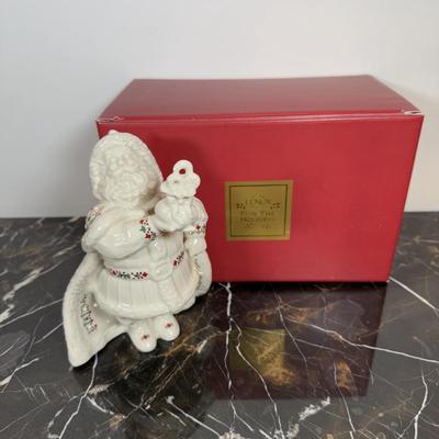 LOT 55F: Lenox China Jewels w/ Boxes - Santa Bearing Gifts & Santa w/ Bear