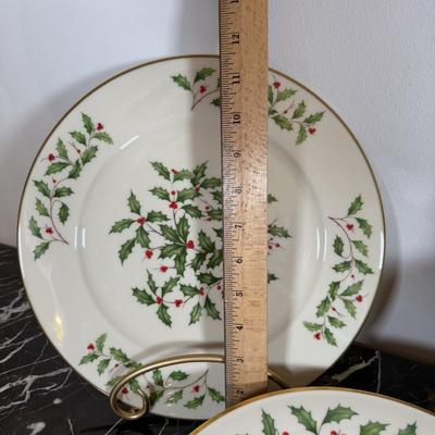 LOT 61G: Lenox - Special Dessert Plates & Serving Plate w/ Dimension Collection Holiday Dinner Plates