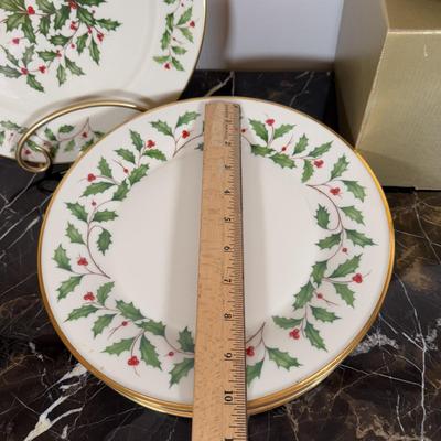 LOT 61G: Lenox - Special Dessert Plates & Serving Plate w/ Dimension Collection Holiday Dinner Plates