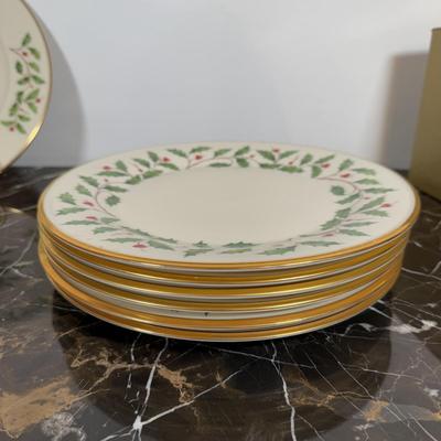 LOT 61G: Lenox - Special Dessert Plates & Serving Plate w/ Dimension Collection Holiday Dinner Plates