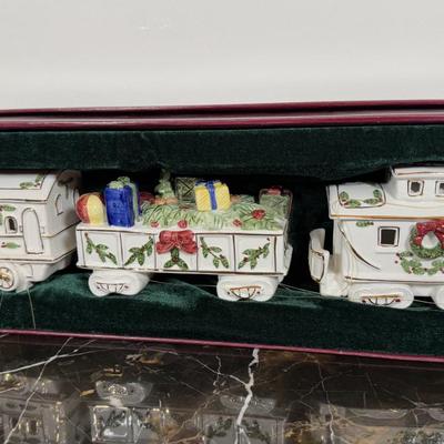 LOT 62D: Ornament Collection - 2002 Thomas Pacconi Classics, Ceramic Gold Trim Train & More