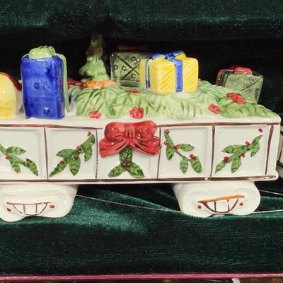 LOT 62D: Ornament Collection - 2002 Thomas Pacconi Classics, Ceramic Gold Trim Train & More