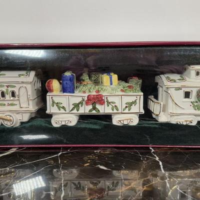LOT 62D: Ornament Collection - 2002 Thomas Pacconi Classics, Ceramic Gold Trim Train & More