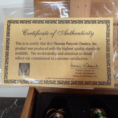 LOT 62D: Ornament Collection - 2002 Thomas Pacconi Classics, Ceramic Gold Trim Train & More