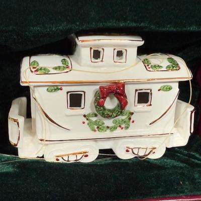 LOT 62D: Ornament Collection - 2002 Thomas Pacconi Classics, Ceramic Gold Trim Train & More