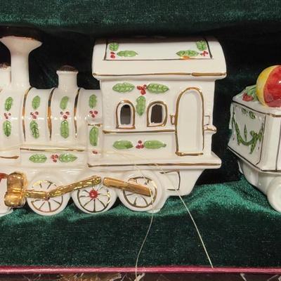 LOT 62D: Ornament Collection - 2002 Thomas Pacconi Classics, Ceramic Gold Trim Train & More
