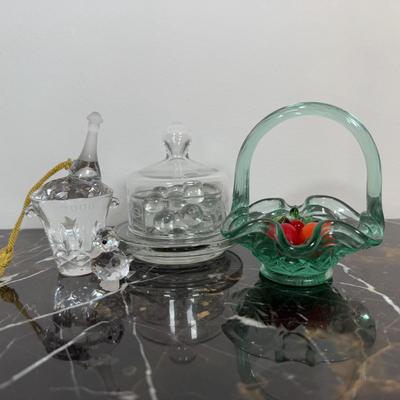 LOT 66D: Swarovski Penguin, Crystal Ice Bucket & More