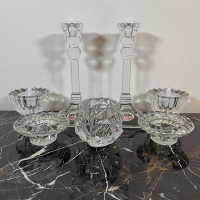 LOT 69F: Crystal Candle Holders incl. Tiffany & Co Votive