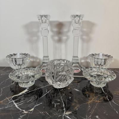 LOT 69F: Crystal Candle Holders incl. Tiffany & Co Votive