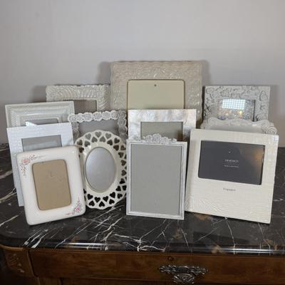 LOT 70F: White Photo Frames - Lenox, Nicole Miller, Valerie Bertinelli, Cynthia Rowley & More