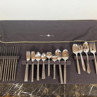 LOT 77F: Edward Don & Co Stainless Steel Flatware Set & More