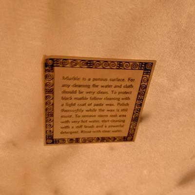 LOT 121 H: Marble Top Console Table w/ Scroll Wire Base