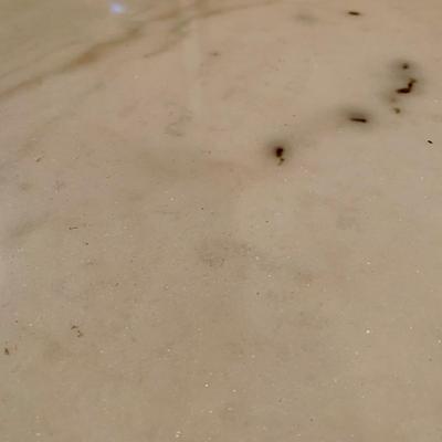 LOT 121 H: Marble Top Console Table w/ Scroll Wire Base