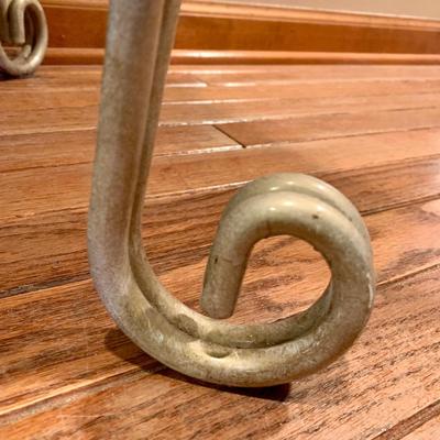 LOT 121 H: Marble Top Console Table w/ Scroll Wire Base