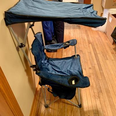 LOT 122 L: Outdoor Collection: 38 QT Igloo Wheelie Cooler, Collapsable Wagon, Alpine Design Canopy Shade Chair, & Coleman Collapsable...