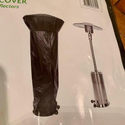 LOT 123 L: NIP Hampton Bay Outdoor Gas Patio Heater w/ Fine Sense Pro Series Full Length Vinyl Cover