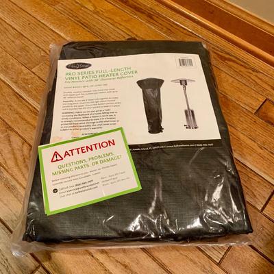 LOT 123 L: NIP Hampton Bay Outdoor Gas Patio Heater w/ Fine Sense Pro Series Full Length Vinyl Cover