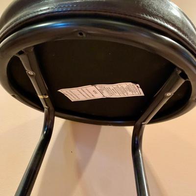 LOT 124 L: Set of 2 Z Shaped Bar Stools & Pier 1 Imports Green Marble Top w/ Metal Base Table / Plant Stand