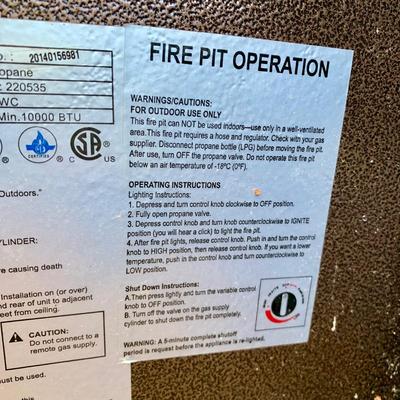 LOT 125 O: Hiland Premium Series Outdoor Fire Pit Model #GS-F-PC/GS-F-PCSS