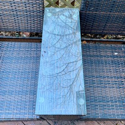 LOT 128 O: B Baijiawei Outdoor Patio "Wicker" 3 Piece Lounge Set w/ Cushions & Cover & 3 Folding Chairs