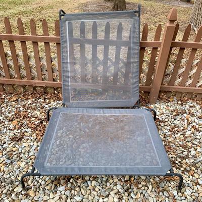 LOT 130 O & L: Pup N' Stuff Collection: 2 Mesh Outdoor / Indoor Dog Beds, Pet Hair Trimmer, Wooden Bone Shape Food & Water...