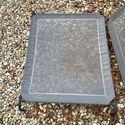 LOT 130 O & L: Pup N' Stuff Collection: 2 Mesh Outdoor / Indoor Dog Beds, Pet Hair Trimmer, Wooden Bone Shape Food & Water...