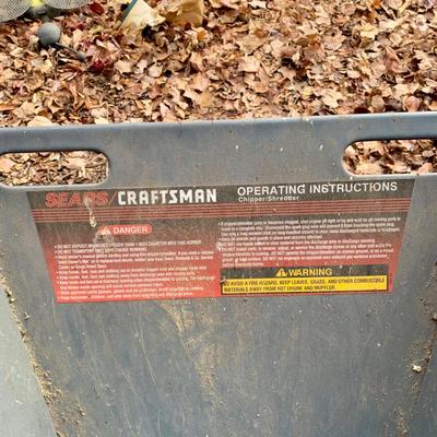 LOT 132 S: Sears Craftsman 9 HP Chipper Shredder Model #247.795890