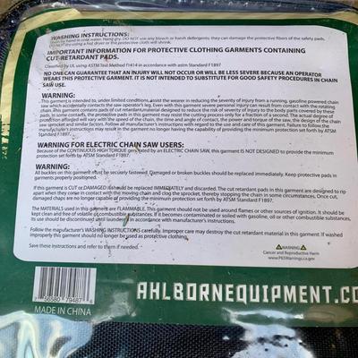 LOT 135 S: Poulan Wild Thing 18" Weed Eater Gas Powered Chainsaw Model # P4018WT 952802036 & NIP Forester Chainsaw Safety Chaps...