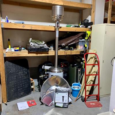 LOT 139 G: Hampton Bay Outdoor Patio Heater Model #NCZH-G-SS & NIP Fine Sense Pro Series Full Length Vinyl Cover