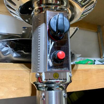 LOT 139 G: Hampton Bay Outdoor Patio Heater Model #NCZH-G-SS & NIP Fine Sense Pro Series Full Length Vinyl Cover