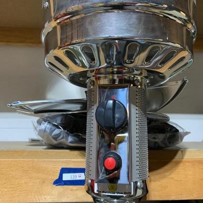 LOT 139 G: Hampton Bay Outdoor Patio Heater Model #NCZH-G-SS & NIP Fine Sense Pro Series Full Length Vinyl Cover