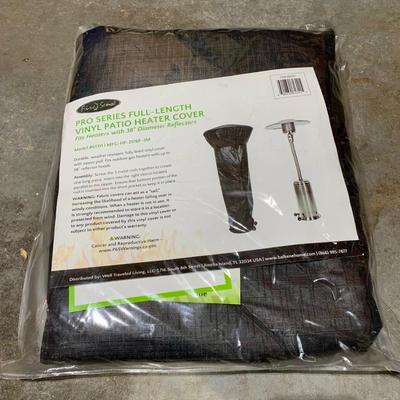 LOT 139 G: Hampton Bay Outdoor Patio Heater Model #NCZH-G-SS & NIP Fine Sense Pro Series Full Length Vinyl Cover