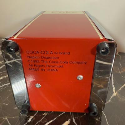 LOT 161K: Coca Cola Collection - Napkin Dispenser, Straw Holder, Playing Cards, Decor & More